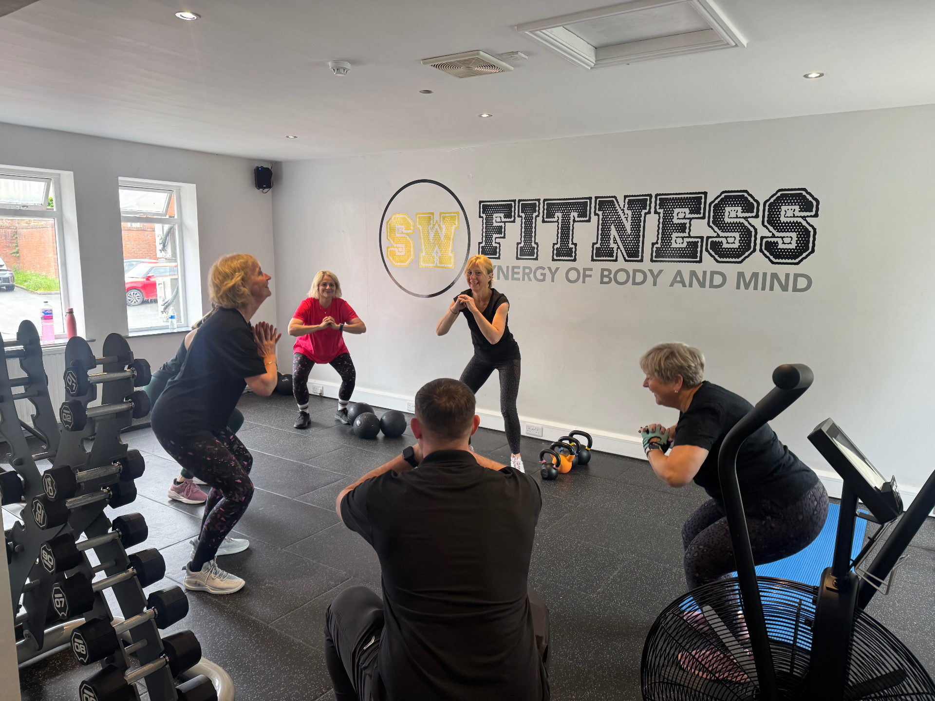 Josh coaching a HIIT and functional training class at SW Fitness UK Tarporley