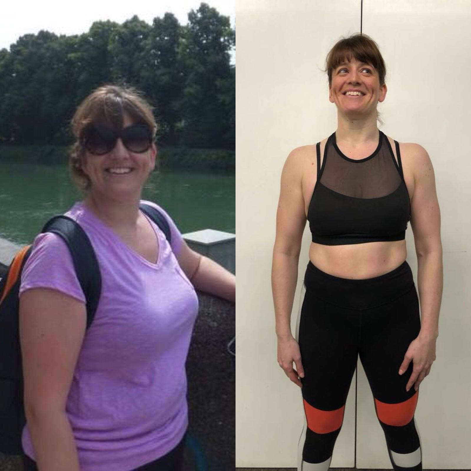 Before and after transformation — Helen, 46