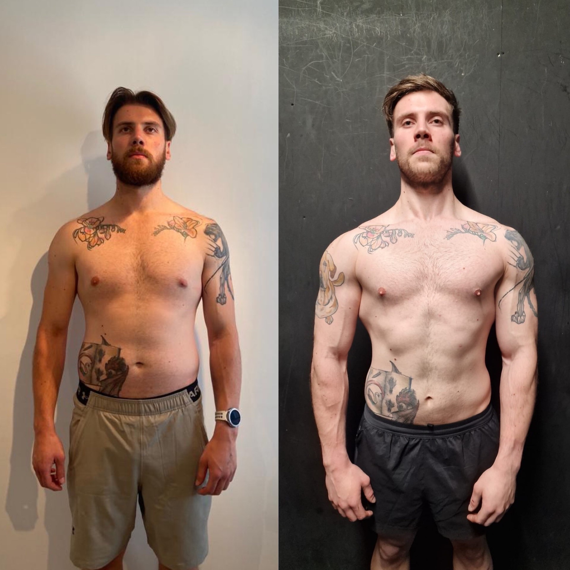 Before and after transformation — Alex - 27